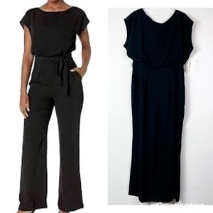 Eliza J Blake Black Cap Sleeve Wide Leg Jumpsuit Size 14